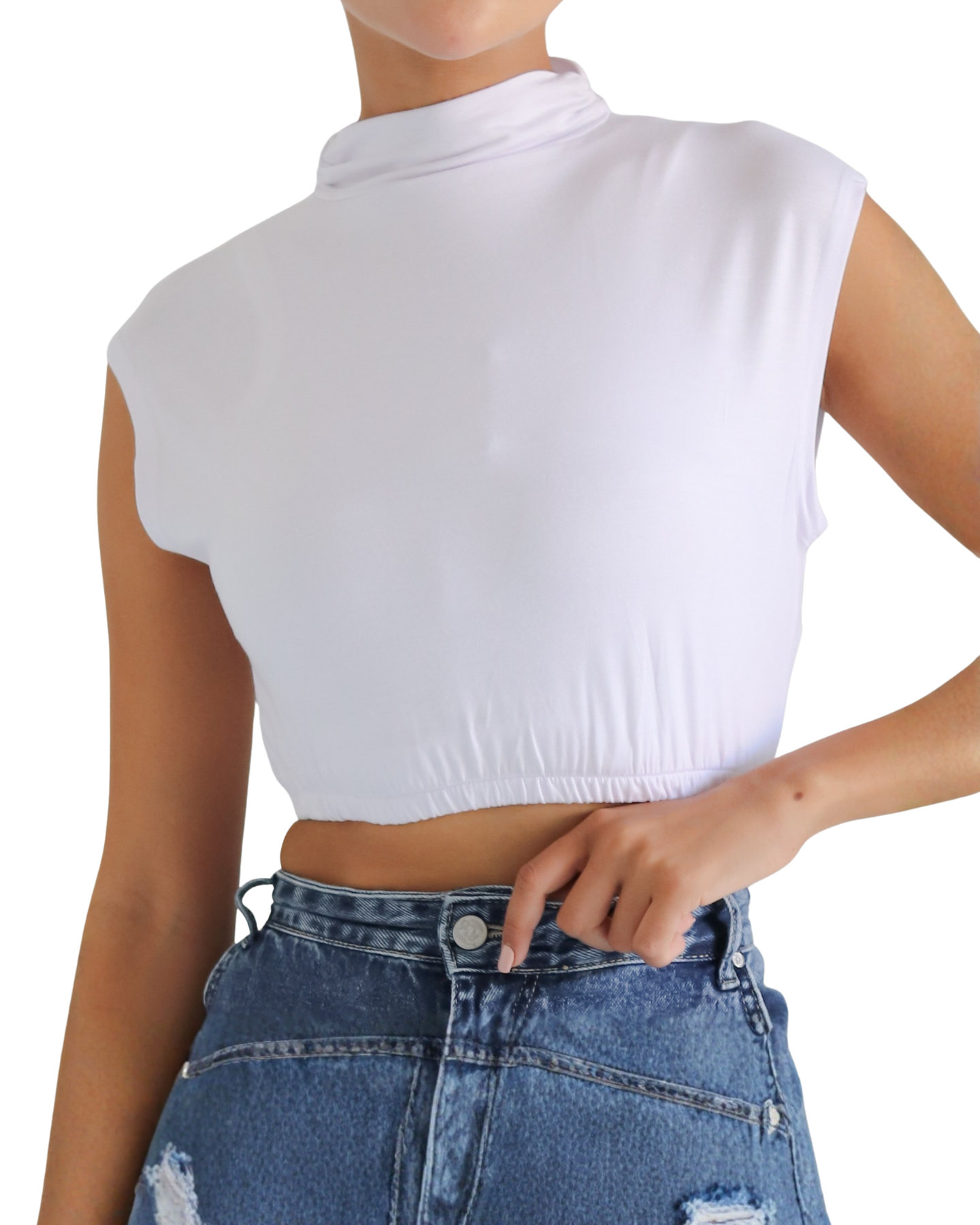Cotton Sleeveless Crop Top
