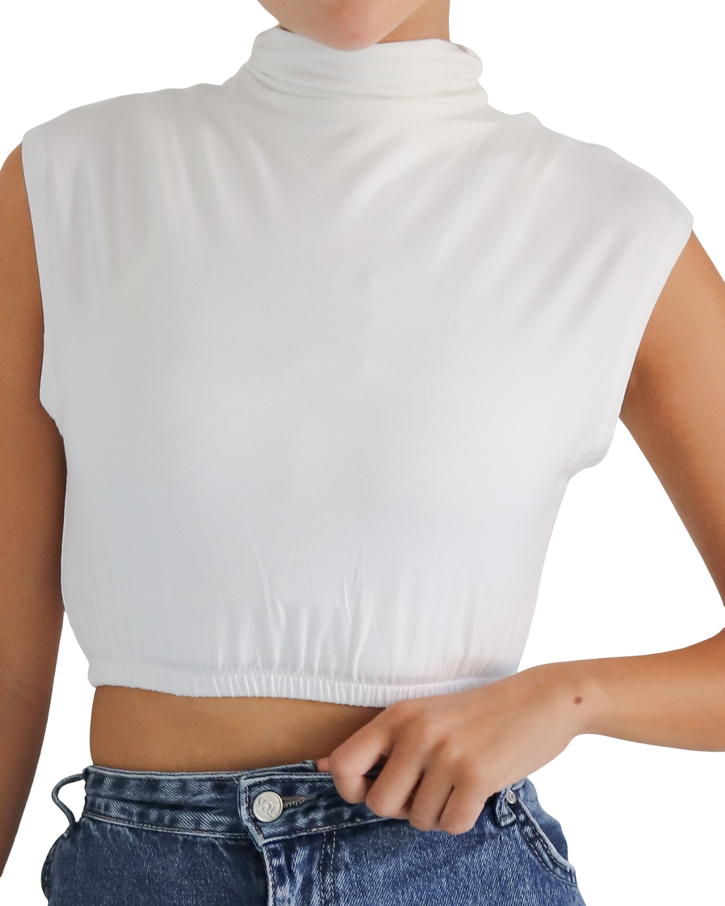 Cotton Sleeveless Crop Top