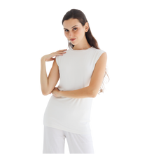 بودي قطن بطبقتين بدون أكمام نص رقبة