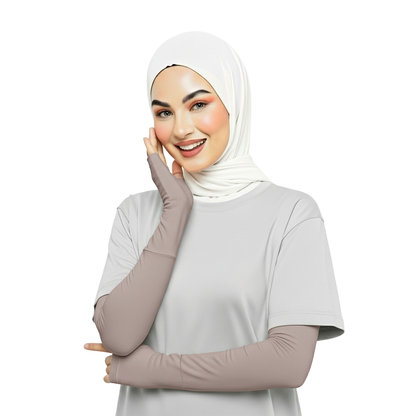 Cotton sleeves with finger hole cuff.