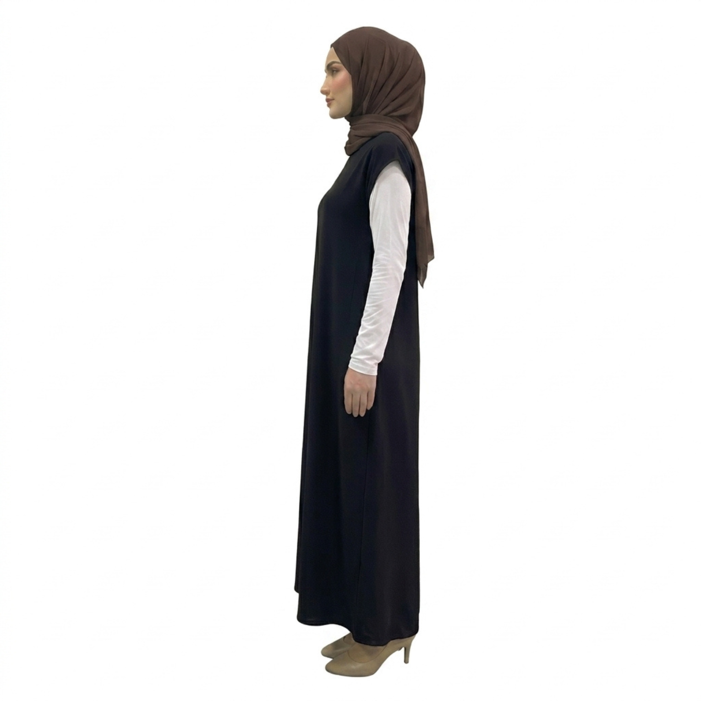 فستان بيزك طويل ربع كم