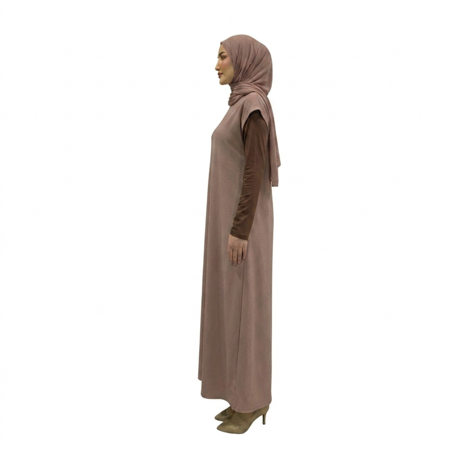 فستان بيزك طويل ربع كم