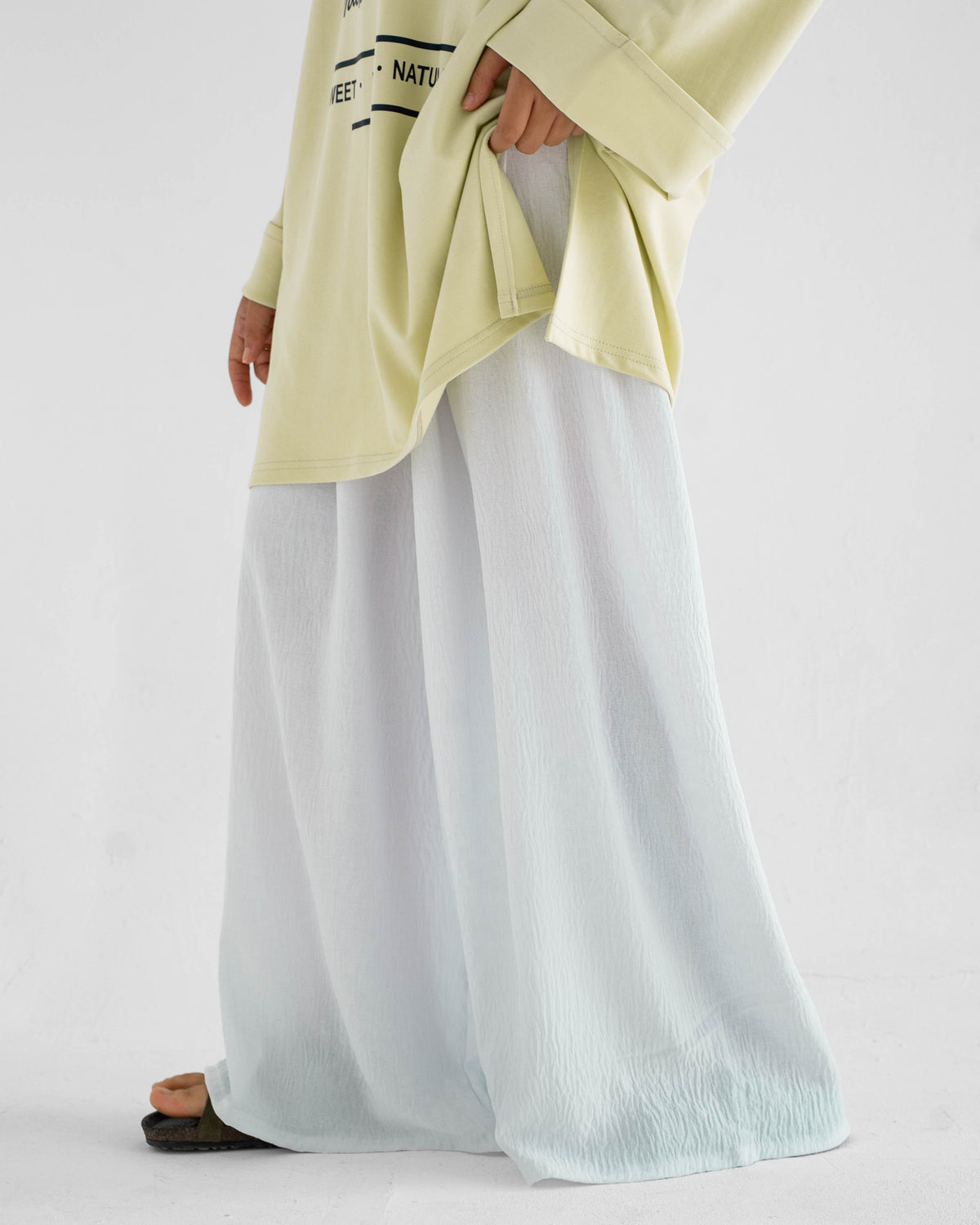 بنطلون Wide Leg حريمي واسع بطبقتين