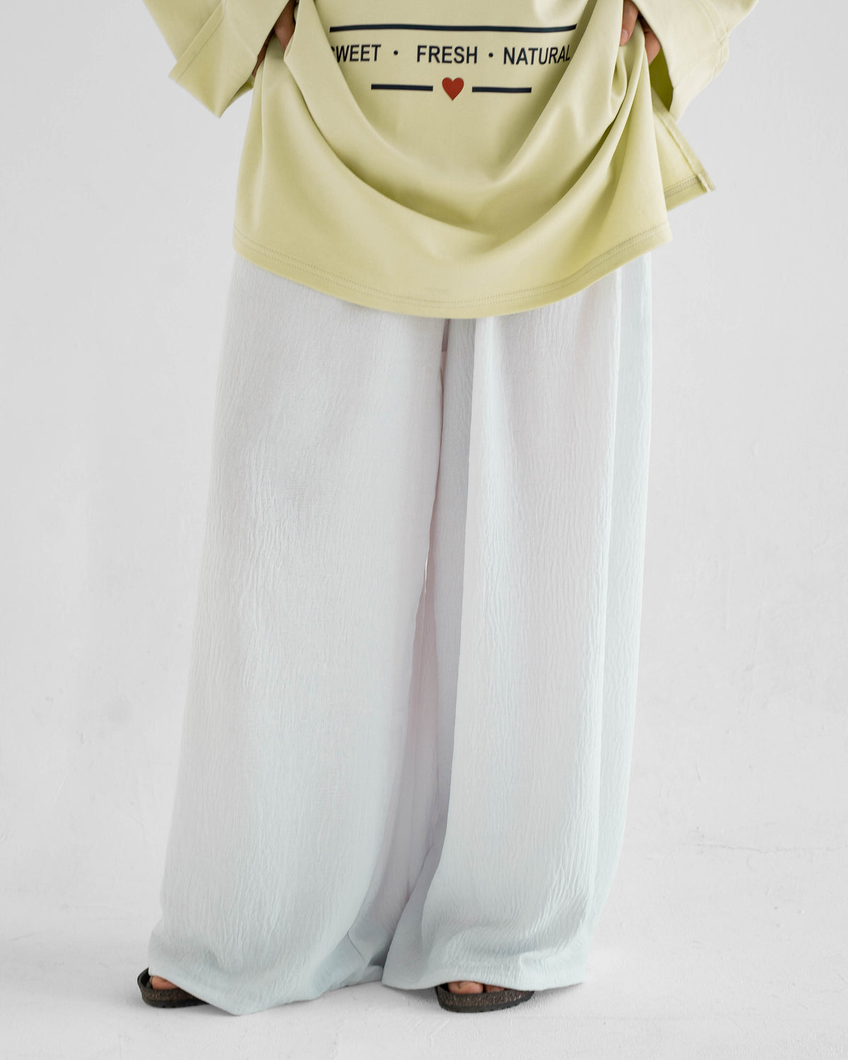 بنطلون Wide Leg حريمي واسع بطبقتين