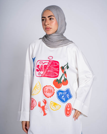 سويت شيرت لاين طباعة أمامية