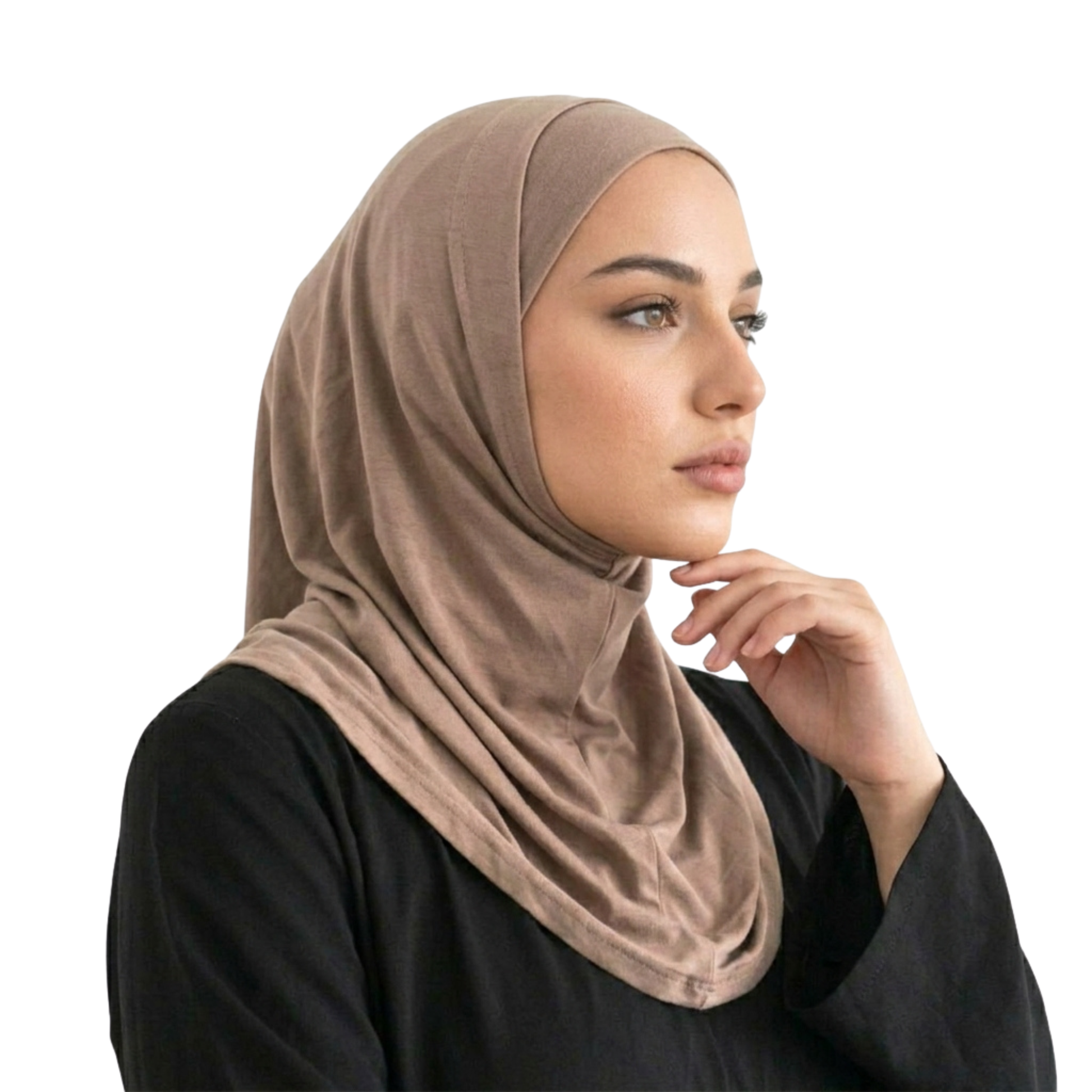 حجاب قطعتين سوري ليكرا  ALTOBEH - ثبات تام بدون دبابيس وخامة مرنة ومريحة.