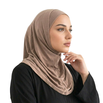 حجاب قطعتين سوري ليكرا  ALTOBEH - ثبات تام بدون دبابيس وخامة مرنة ومريحة.