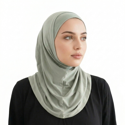 حجاب قطعتين سوري ليكرا  ALTOBEH - ثبات تام بدون دبابيس وخامة مرنة ومريحة.