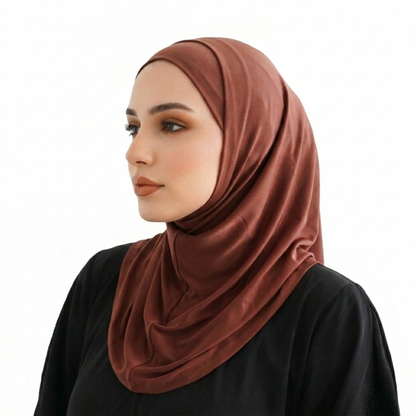 حجاب قطعتين سوري ليكرا  ALTOBEH - ثبات تام بدون دبابيس وخامة مرنة ومريحة.