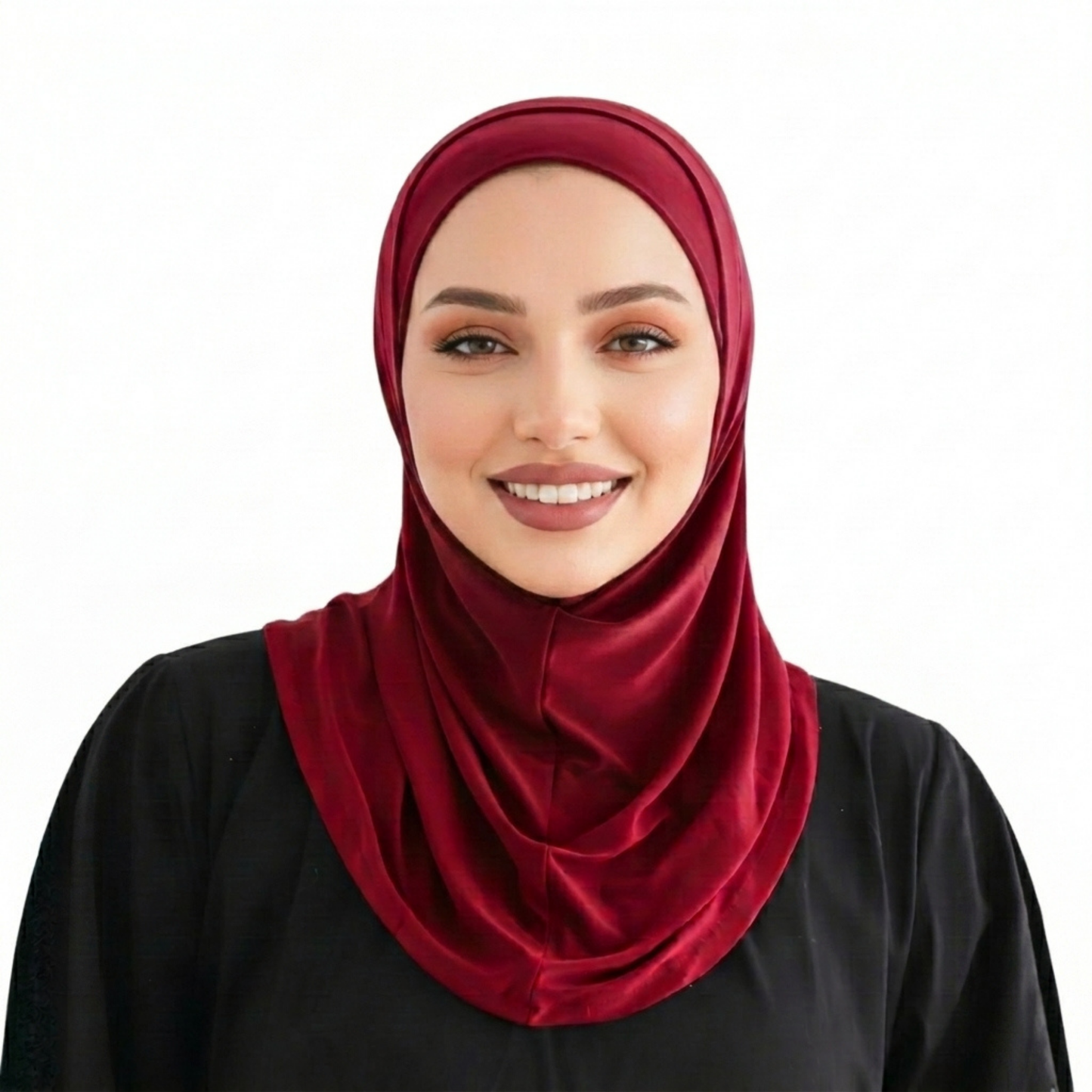 حجاب قطعتين سوري ليكرا  ALTOBEH - ثبات تام بدون دبابيس وخامة مرنة ومريحة.