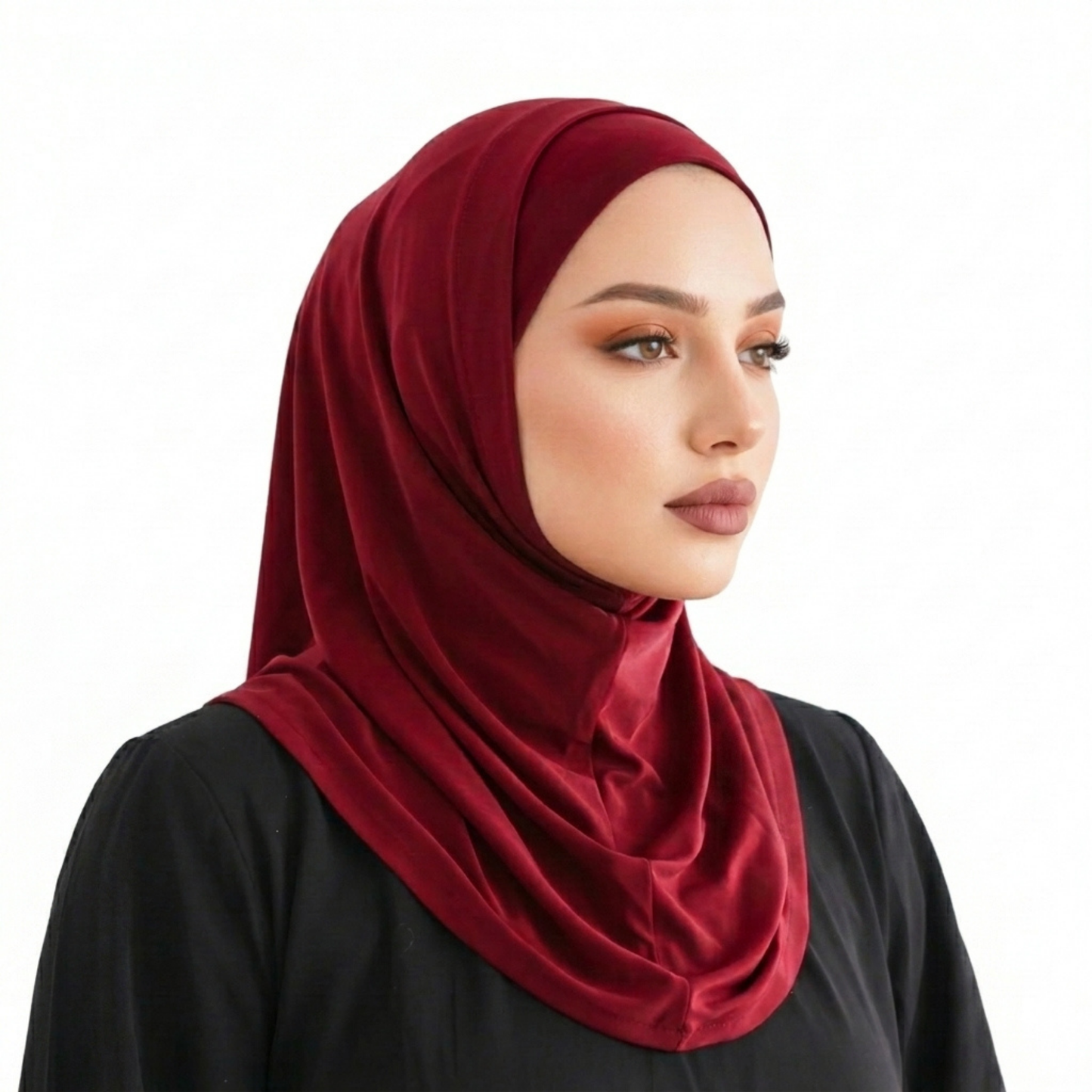 حجاب قطعتين سوري ليكرا  ALTOBEH - ثبات تام بدون دبابيس وخامة مرنة ومريحة.