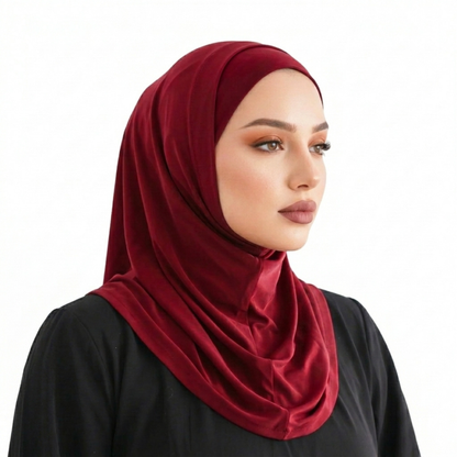 حجاب قطعتين سوري ليكرا  ALTOBEH - ثبات تام بدون دبابيس وخامة مرنة ومريحة.