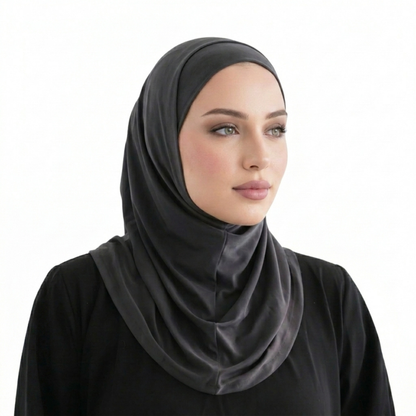 حجاب قطعتين سوري ليكرا  ALTOBEH - ثبات تام بدون دبابيس وخامة مرنة ومريحة.