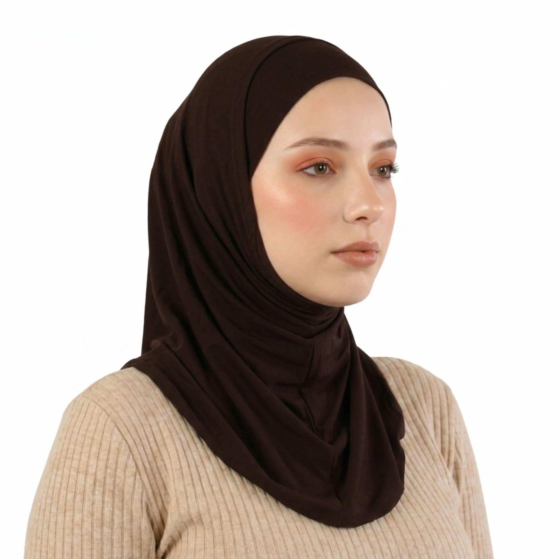 حجاب قطعتين سوري ليكرا  ALTOBEH - ثبات تام بدون دبابيس وخامة مرنة ومريحة.