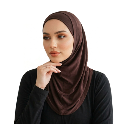 حجاب قطعتين سوري ليكرا  ALTOBEH - ثبات تام بدون دبابيس وخامة مرنة ومريحة.