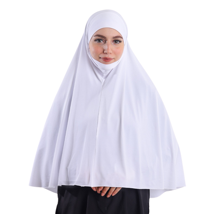 حجاب نقاب قطعة واحدة لون أبيض ALTOBEH - تغطية كاملة وسهولة في التنفس.