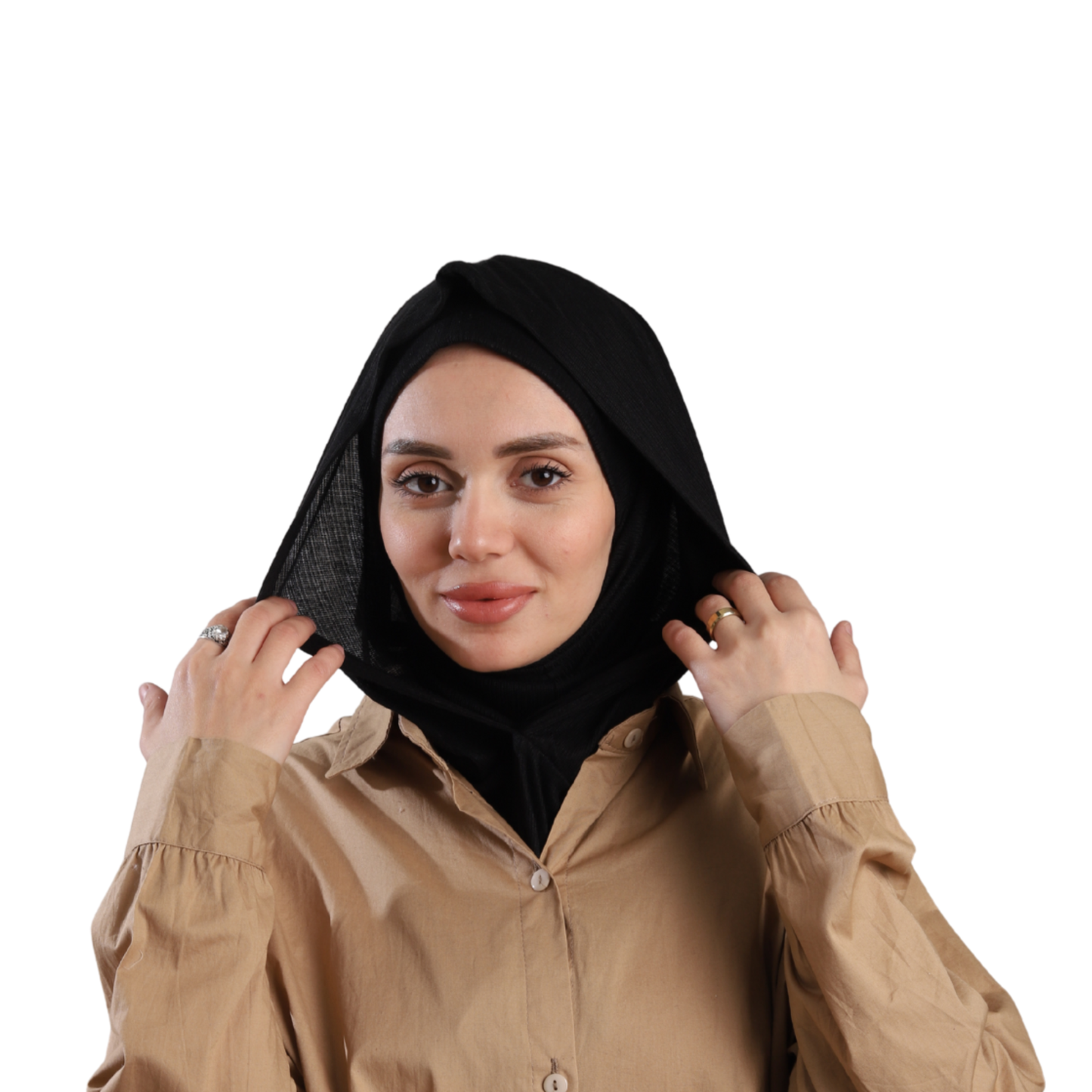 حجاب ايزي سكارف زودياك موديل ايزي وير لون أسود ALTOBEH - قطعة واحدة متصلة تلبيسة وكابيشو.

