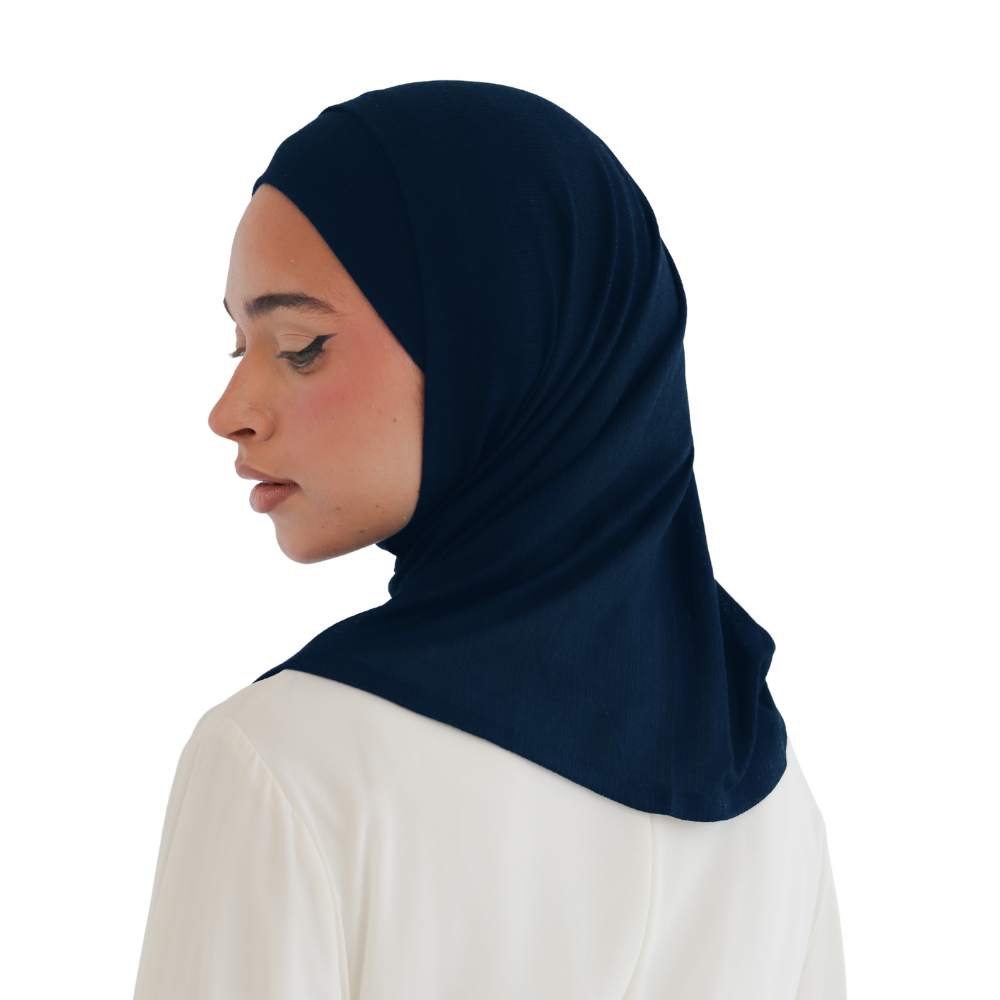 حجاب زودياك قطعتين سوري لون كحلي ALTOBEH - ثبات فائق بدون دبابيس.