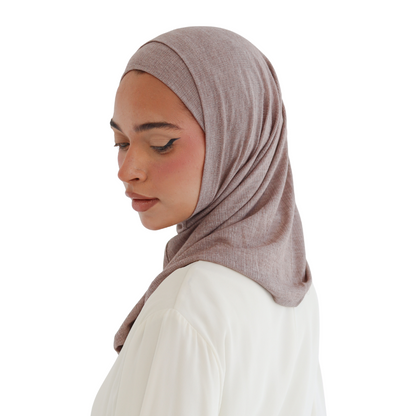 حجاب زودياك قطعتين سوري لون كافيه شانيه ALTOBEH - ثبات فائق بدون دبابيس.