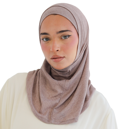 حجاب زودياك قطعتين سوري لون كافيه شانيه ALTOBEH - ثبات فائق بدون دبابيس.