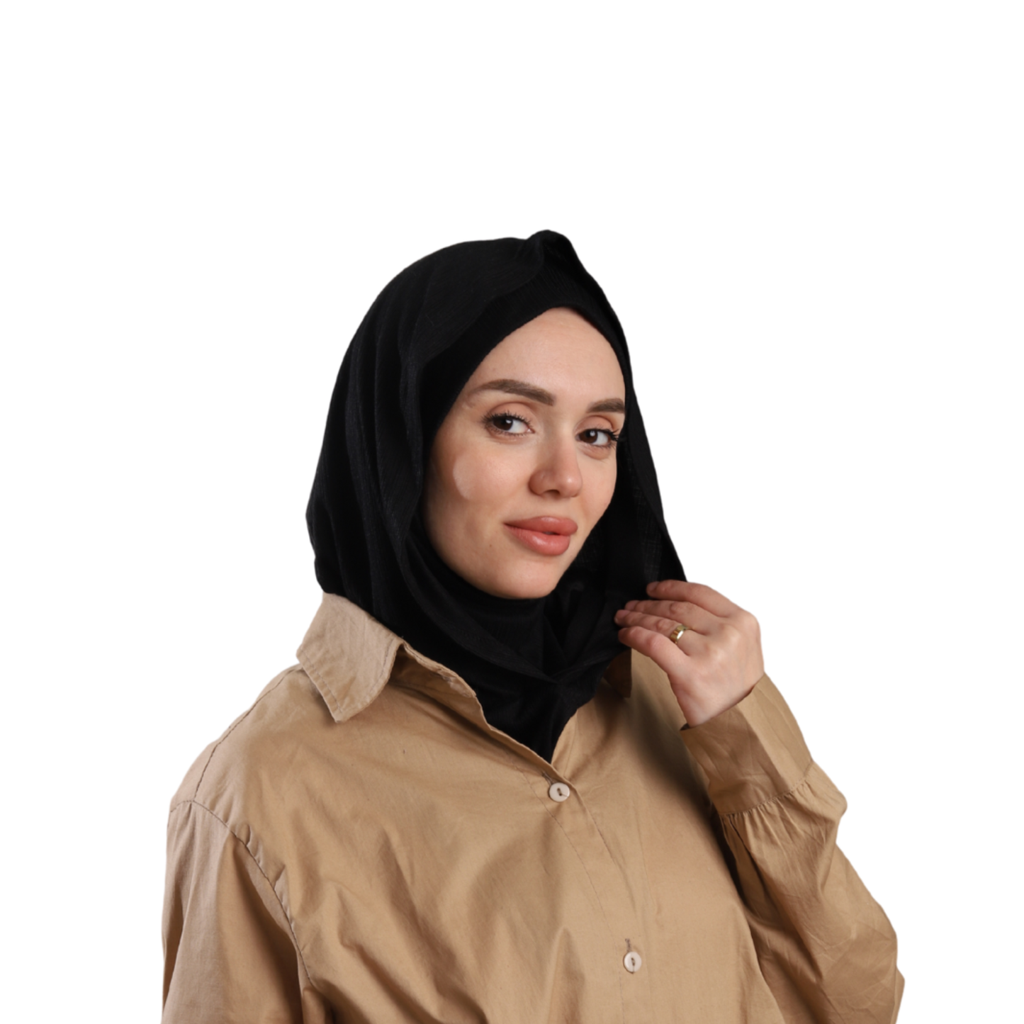 حجاب ايزي سكارف زودياك موديل ايزي وير لون أسود ALTOBEH - قطعة واحدة متصلة تلبيسة وكابيشو.