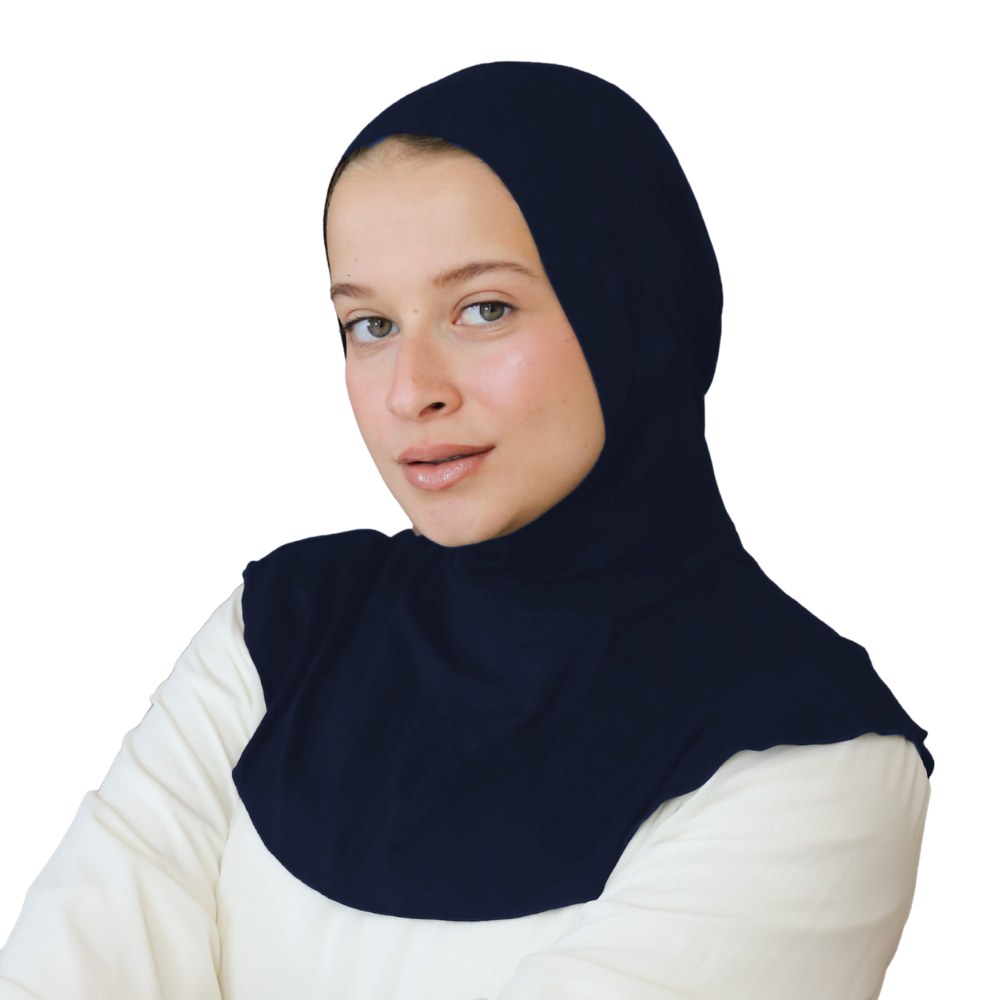 بونيه رقبة قطن لون كحلي ALTOBEH - خامة باردة وثابتة للاستخدام اليومي.