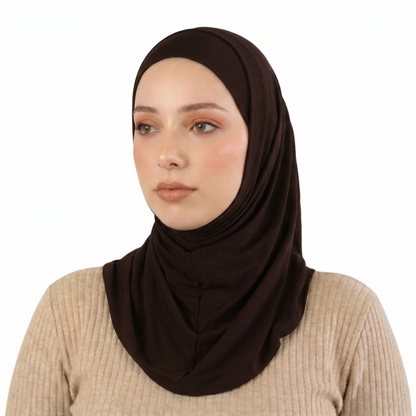 حجاب قطعتين سوري ليكرا  ALTOBEH - ثبات تام بدون دبابيس وخامة مرنة ومريحة.