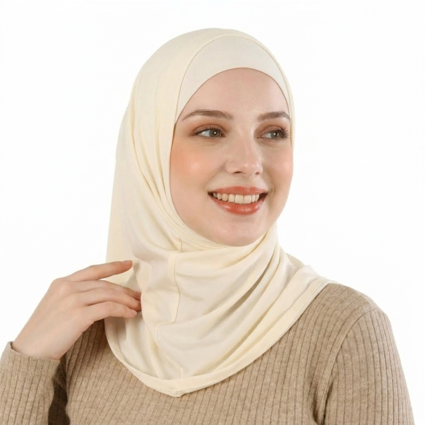 حجاب قطعتين سوري ليكرا  ALTOBEH - ثبات تام بدون دبابيس وخامة مرنة ومريحة.
