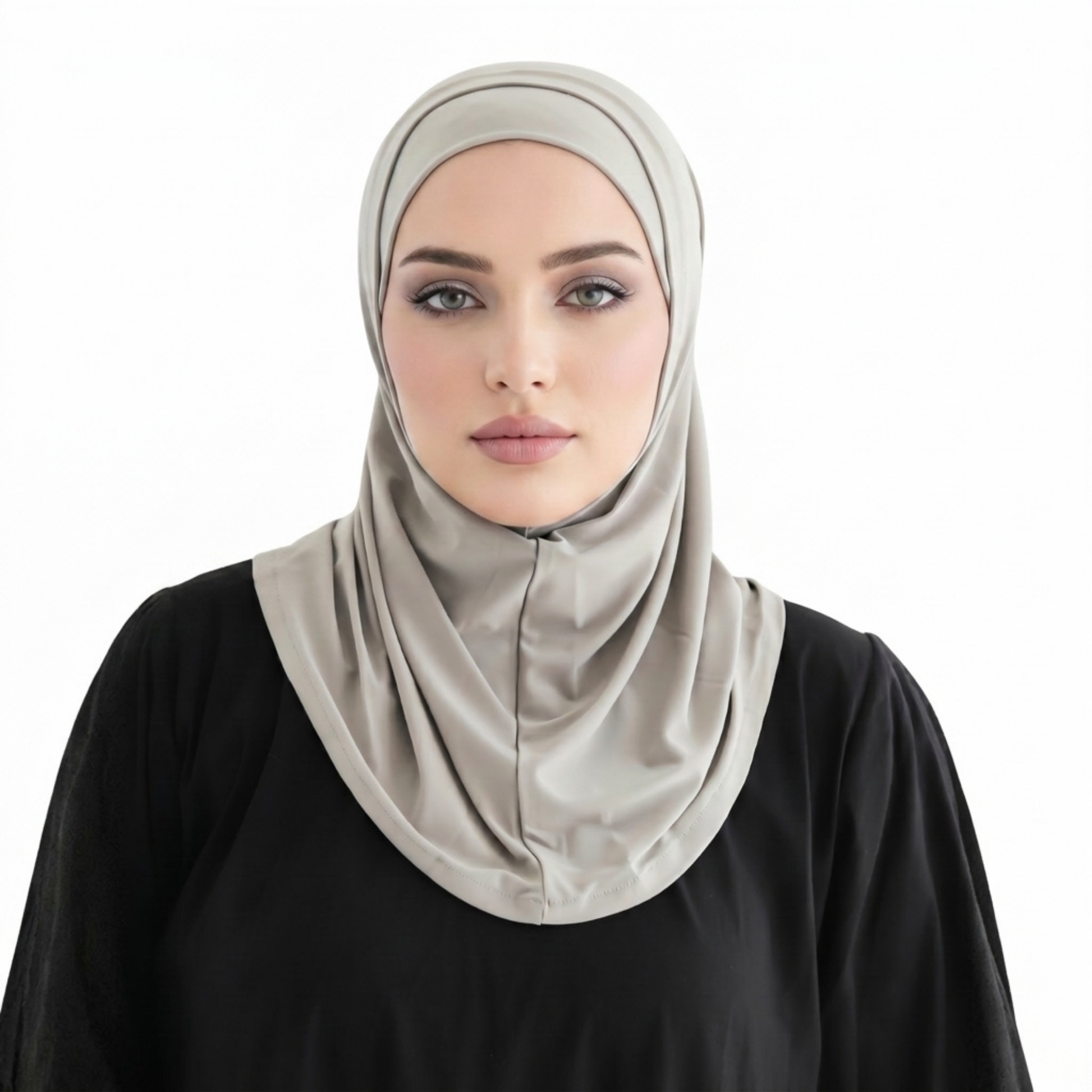 حجاب قطعتين سوري ليكرا  ALTOBEH - ثبات تام بدون دبابيس وخامة مرنة ومريحة.