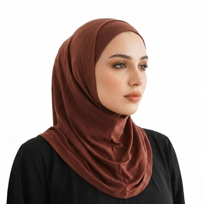 حجاب قطعتين سوري ليكرا  ALTOBEH - ثبات تام بدون دبابيس وخامة مرنة ومريحة.