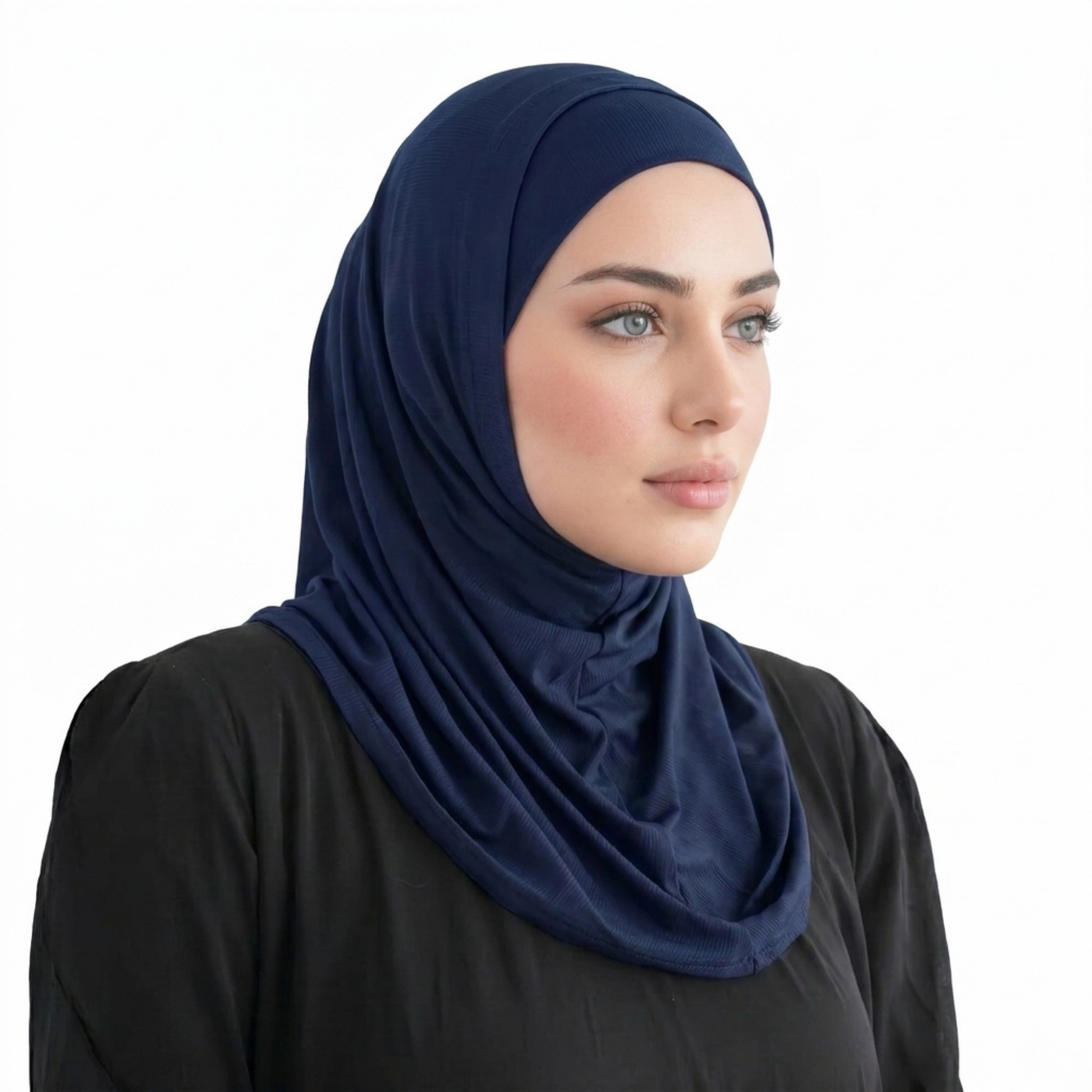 حجاب قطعتين سوري ليكرا  ALTOBEH - ثبات تام بدون دبابيس وخامة مرنة ومريحة.