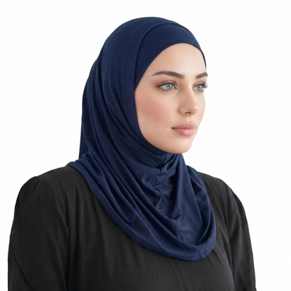 حجاب قطعتين سوري ليكرا  ALTOBEH - ثبات تام بدون دبابيس وخامة مرنة ومريحة.
