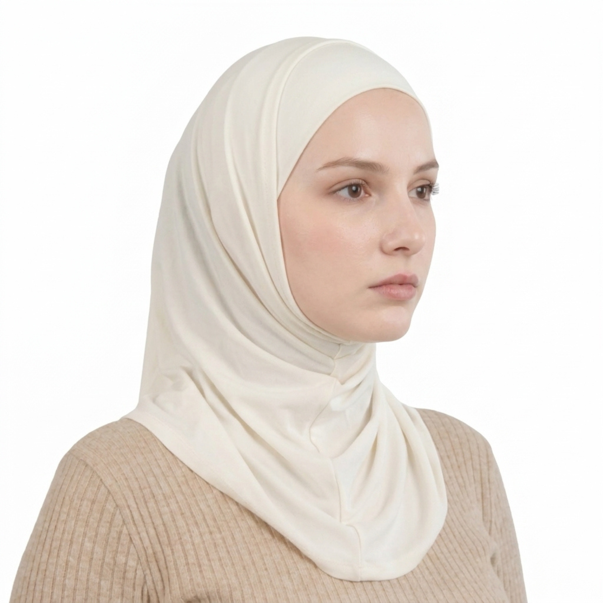 حجاب قطعتين سوري ليكرا  ALTOBEH - ثبات تام بدون دبابيس وخامة مرنة ومريحة.