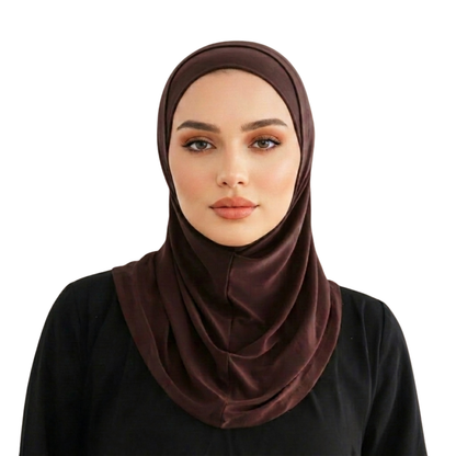 حجاب قطعتين سوري ليكرا  ALTOBEH - ثبات تام بدون دبابيس وخامة مرنة ومريحة.