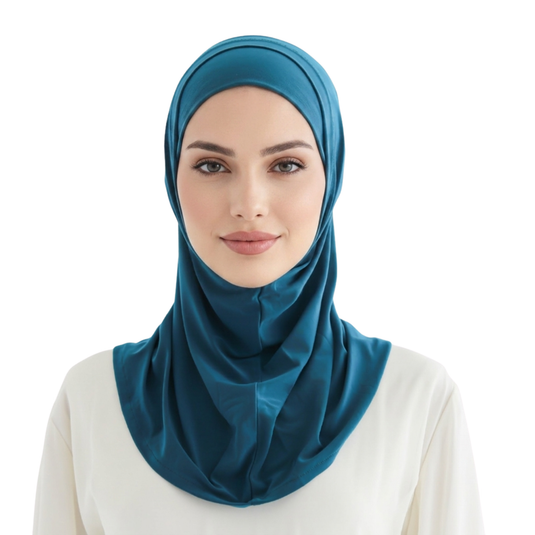 حجاب قطعتين سوري ليكرا  ALTOBEH - ثبات تام بدون دبابيس وخامة مرنة ومريحة.