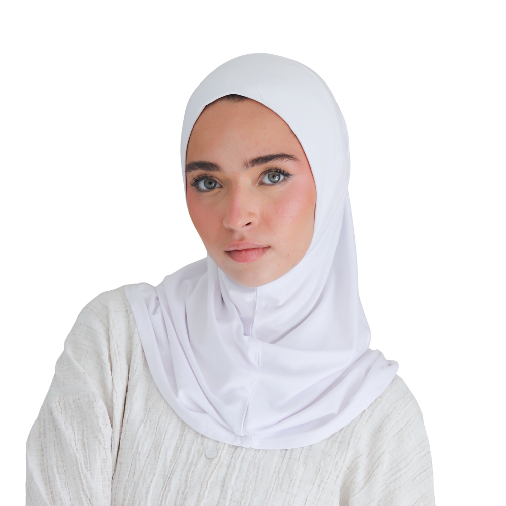 حجاب قطن قطعة واحدة لون أبيض ALTOBEH - خامة ناعمة ومنعشة للاستخدام اليومي