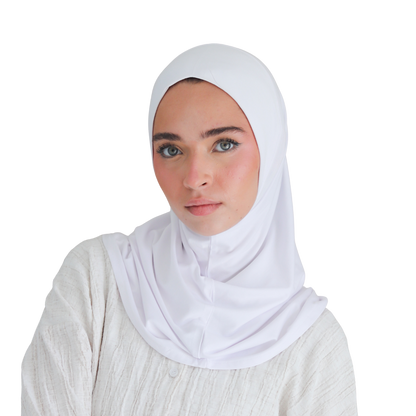 حجاب قطن قطعة واحدة لون أبيض ALTOBEH - خامة ناعمة ومنعشة للاستخدام اليومي