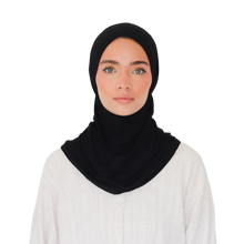 حجاب قطن قطعة واحدة لون أسود ALTOBEH - تغطية كاملة وثبات بدون دبابيس