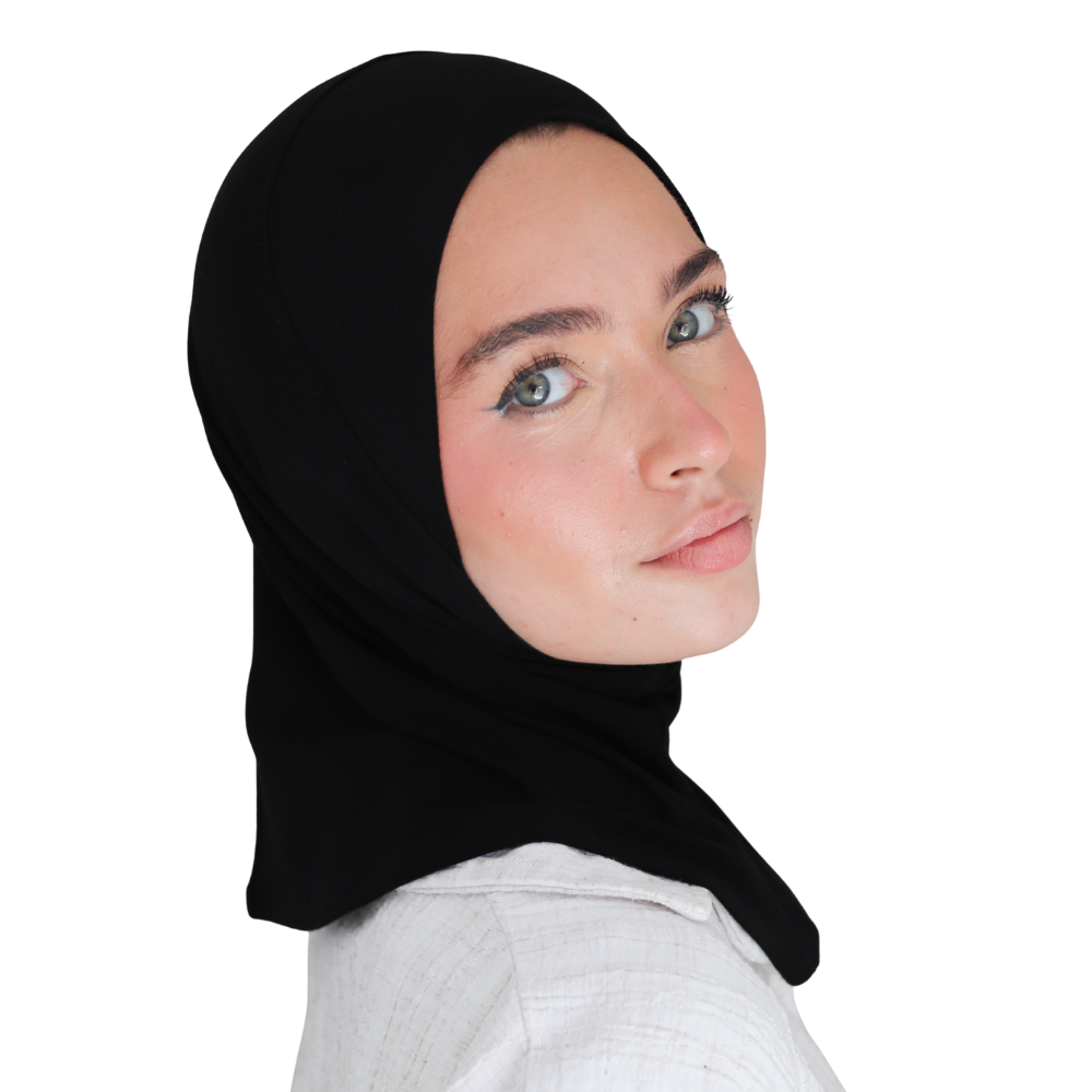 حجاب قطن قطعة واحدة قصير لون أسود ALTOBEH - تصميم مريح وعملي.