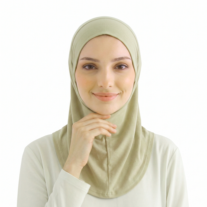 حجاب ليكرا طويل بتصميم مريح وعملي بدون دبابيس تغطية كاملة وثبات مثالي