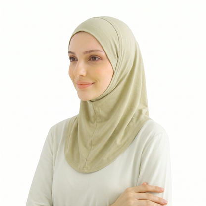 حجاب ليكرا طويل بتصميم مريح وعملي بدون دبابيس تغطية كاملة وثبات مثالي
