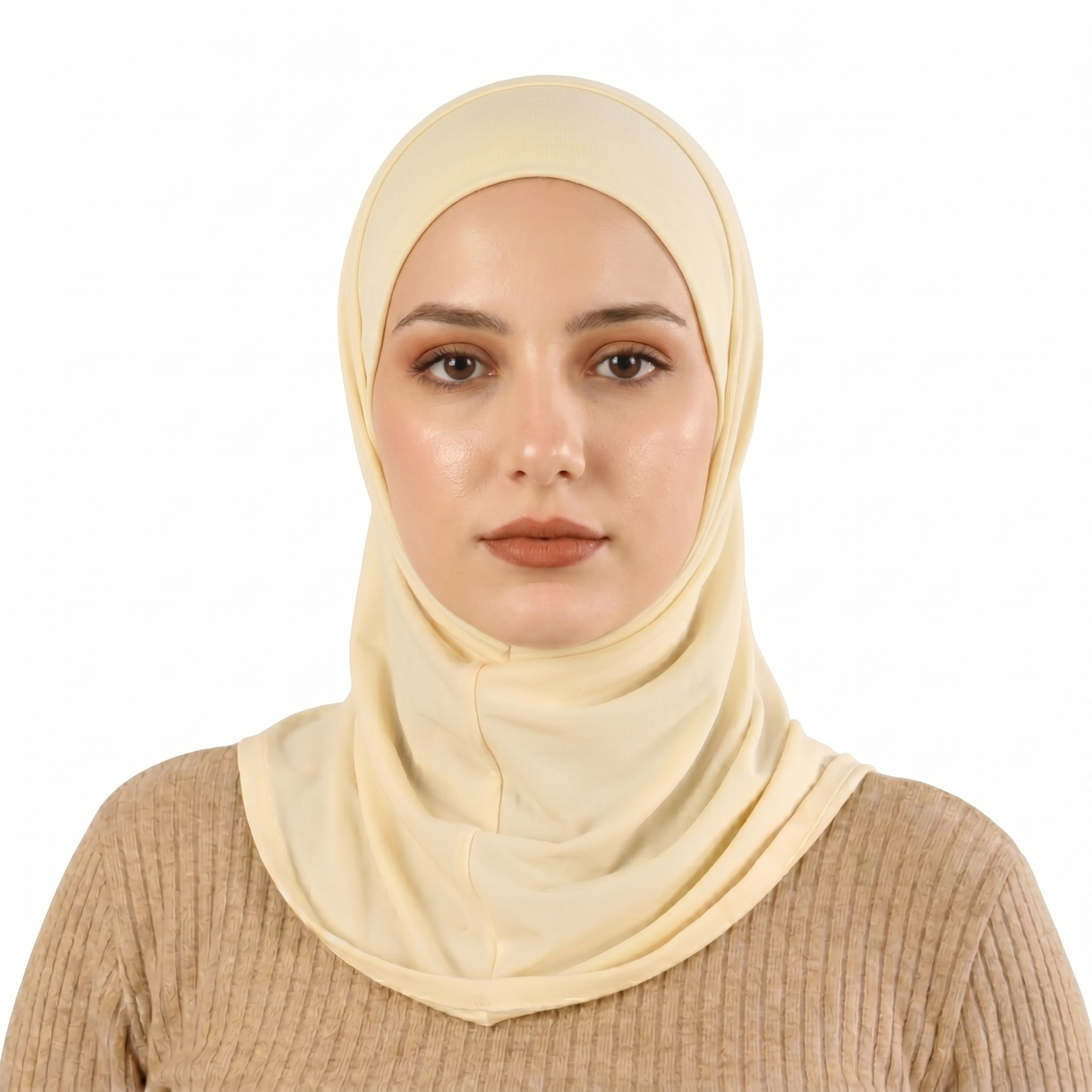 حجاب ليكرا طويل بتصميم مريح وعملي بدون دبابيس تغطية كاملة وثبات مثالي