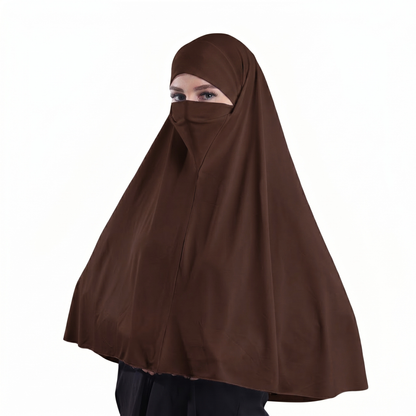 حجاب نقاب قطعة واحدة  ALTOBEH - تصميم مدمج وخامة ليكرا ناعمة.