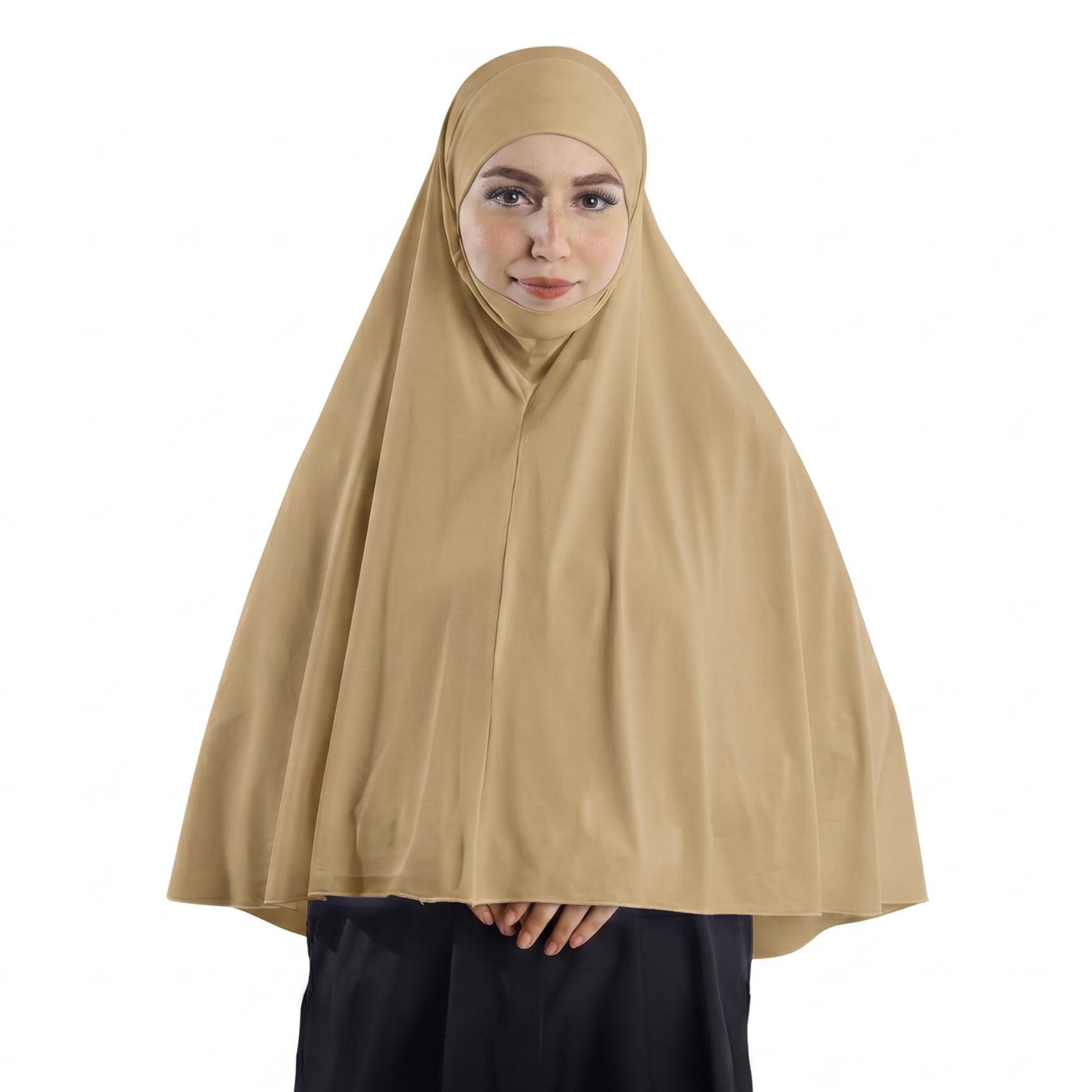 حجاب نقاب قطعة واحدة  ALTOBEH - تصميم مدمج وخامة ليكرا ناعمة.