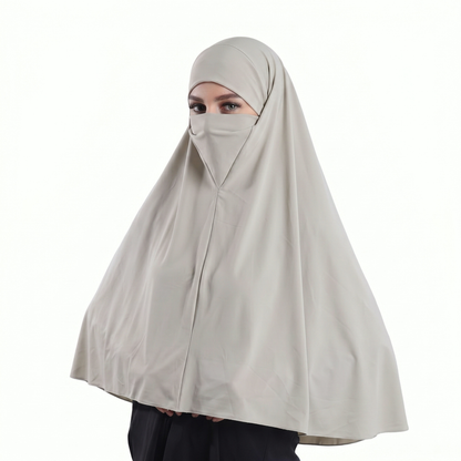 حجاب نقاب قطعة واحدة  ALTOBEH - تصميم مدمج وخامة ليكرا ناعمة.