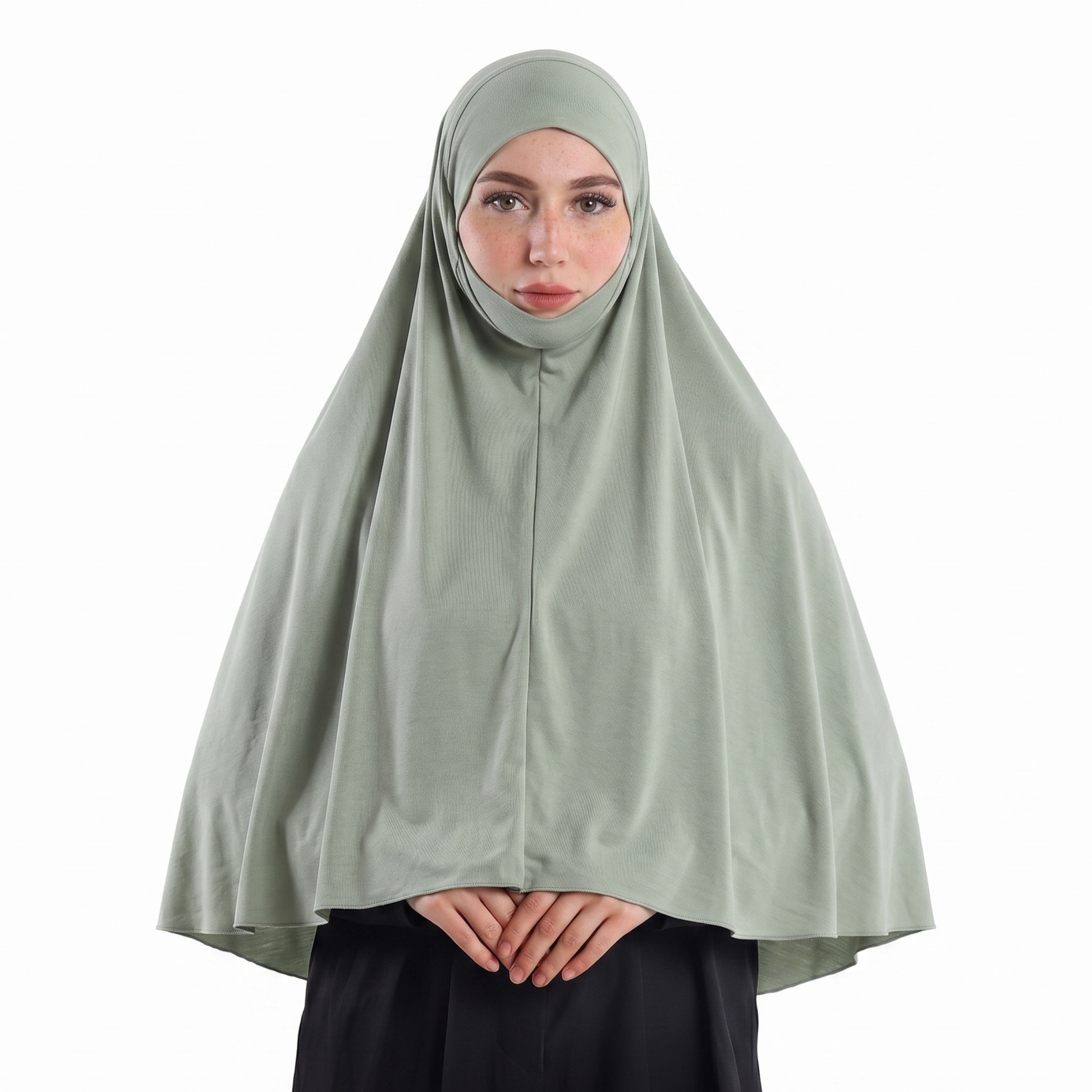 حجاب نقاب قطعة واحدة  ALTOBEH - تصميم مدمج وخامة ليكرا ناعمة.