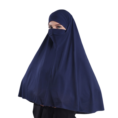 حجاب نقاب قطعة واحدة  ALTOBEH - تصميم مدمج وخامة ليكرا ناعمة.