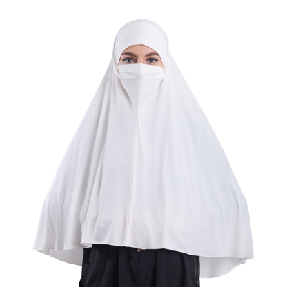 حجاب نقاب قطعة واحدة  ALTOBEH - تصميم مدمج وخامة ليكرا ناعمة.