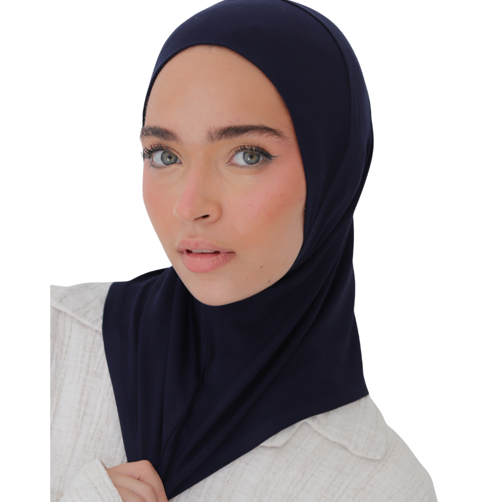 حجاب قطن قطعة واحدة قصير ALTOBEH - ثبات تام بدون دبابيس.