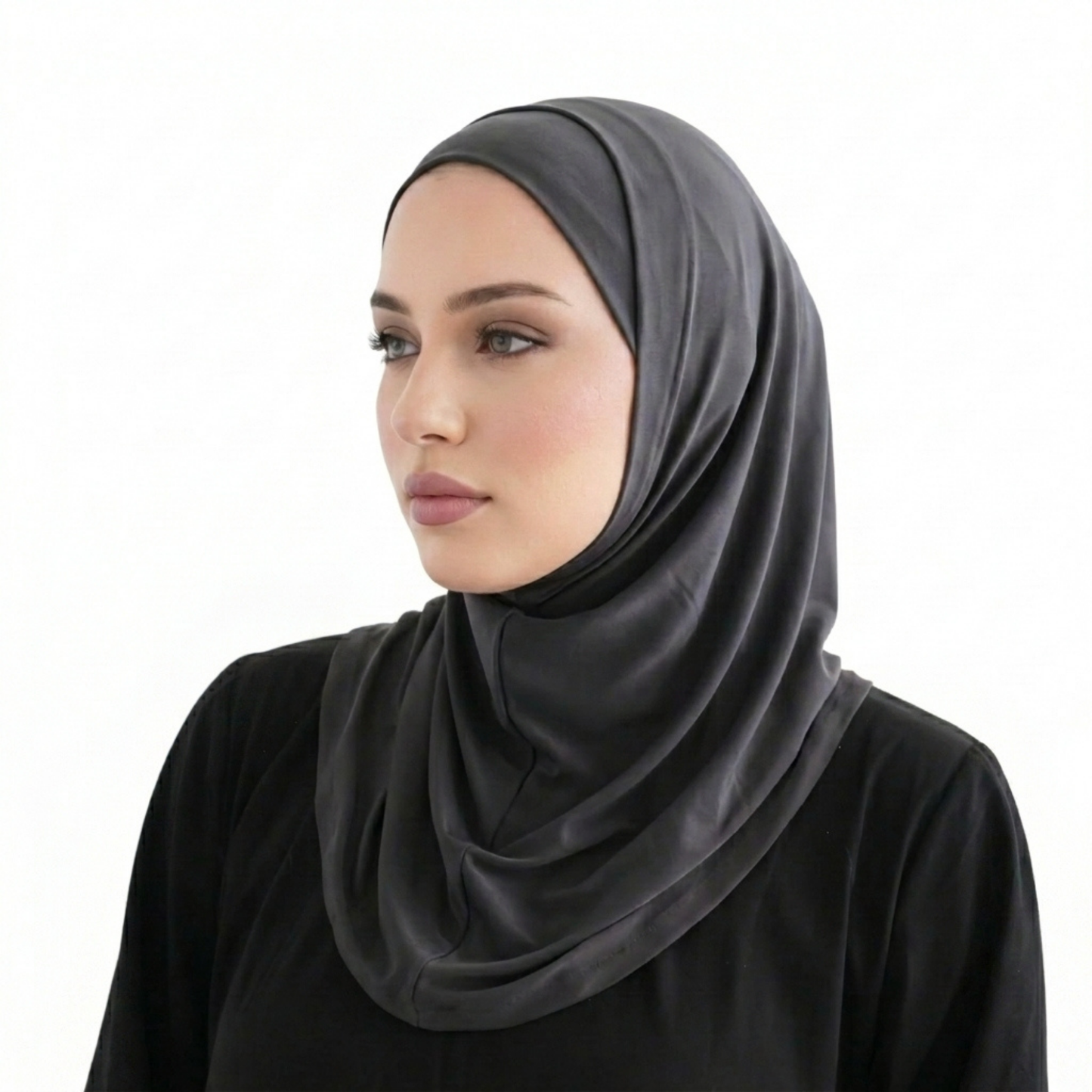 حجاب قطعتين سوري ليكرا  ALTOBEH - ثبات تام بدون دبابيس وخامة مرنة ومريحة.